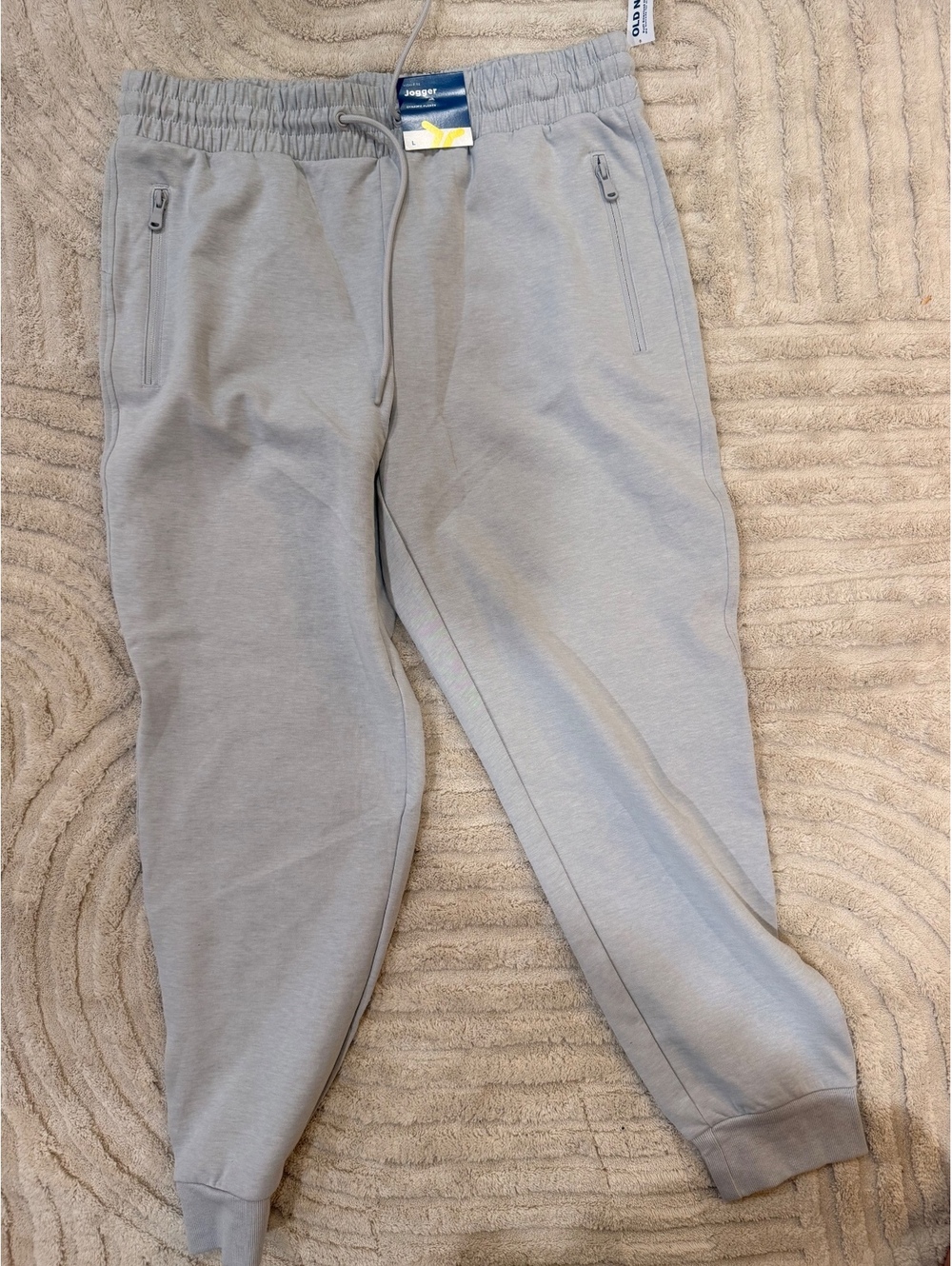 Old Navy Active High-Rise Dynamic Fleece Jogger Pants for Men, Size Large, Light